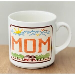 Vintage Grindley England MOM Cross Stitch Coffee Mug Coffee‎ Tea Cup